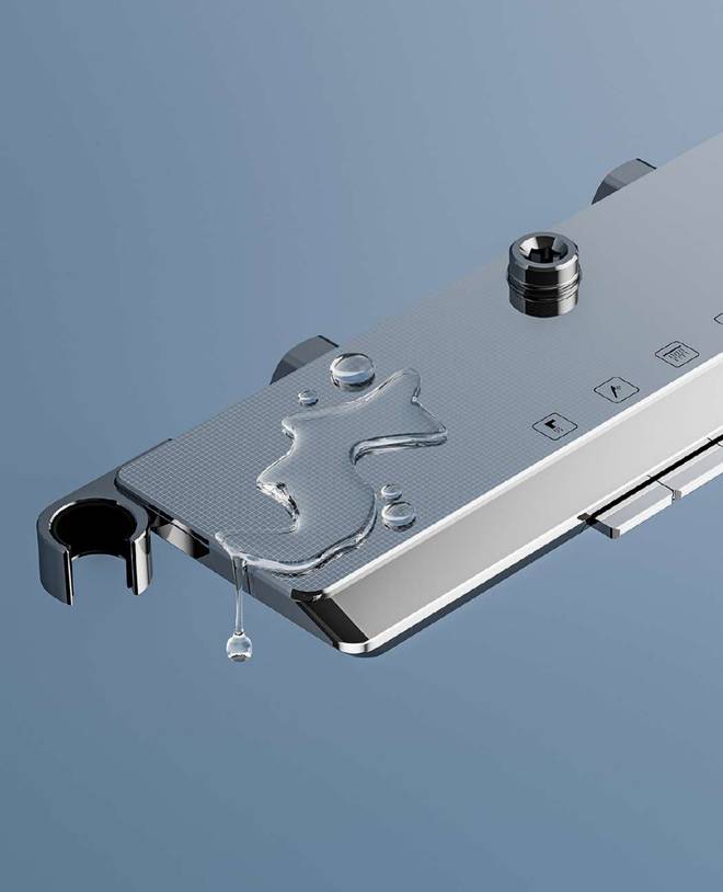 Nano-scale descaling glass countertop